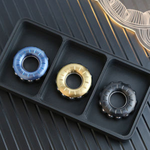 Stainless Steel Ring EDC Mechanical Fidget Ratchet Loop Toy Adjustable Haptic Metal Ring Stress Relief Spinner Toy
