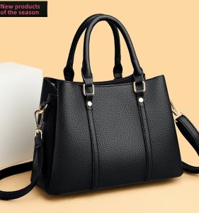 Trendy Large Capacity Soft Leather Handbag Womens Bag Casual Style Multifunctional Mom Bag Fashionable Maternite Bag