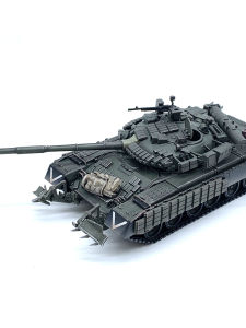 Main Battle Tank Model with Mine Plow and Armor Cladding