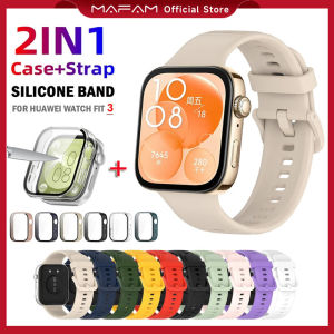 MAFAM【Baru Ready】✨Silikon Casing & Tali Pengganti untuk Huawei Watch Fit 3