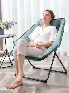 Foldable Recliner Chair Portable Leisure Outdoor Balcony Nap Time Single Sofa Couch Bed Design Iron Alloy Modern Minimalist