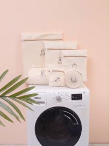 Blumey ถุงตาข่ายซักผ้า ถุงซักชุดชั้นใน ทรงกระบอก ขนาดใหญ่ ตาข่ายเนื้อละเอียด พร้อมซิปใย ถุงซัก2ชั้น หนา Laundry bag