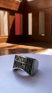 Pewterland Ringskull Brand Name Cincin 2D Bahan Logam Timah Pria dan Wanita