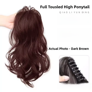 High Quality Synthetic Hair Ponytail Wig with Butterfly Knot Hair Clip Natural Looking Back of Head Fake Braid Hair Extension