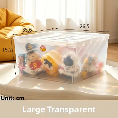Multifunctional Transparent Toy Storage Box for Living Room Large