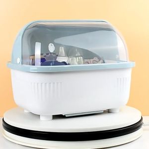 กล่องใส่จานพร้อมฝาปิด ที่คว่ำจานทรงโค้งมน สามารถเก็บแก้วน้ำ ขวดนม ตะเกียบ ชาม ฯลฯ กันฝุ่นละออง กันแมลง ราคาด้วย ที่มีขนาดเล็กๆ และสามารถใช้ได้ง่าย ๆ