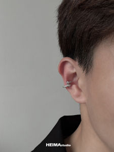 Diamond Nail Ear Clip Mens and Womens Earless Earrings Accessible Luxury Fancy Niche Style Handsome Punch-Free Ear Clip Single