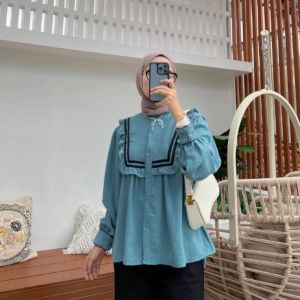 wanita / setcel terbaru kekinian 2025 trending / blouse / atasan wanita buat kondangan / blus kemeja