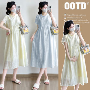 Korean Style Simple Elegant Loose Slimming Maternity Dress