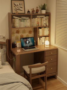 DONGMU | Solid Wood Desk Bookshelf Combination Study Office Table