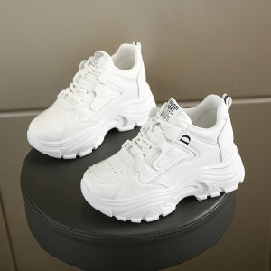 Platform Heel White Sneakers Breathable