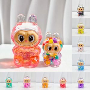YUNAFIN Luminous Labubu Mini Ornaments POP MART 5.3 Cm Key Chain Pendant  Glow in The Dark Miniature Craft