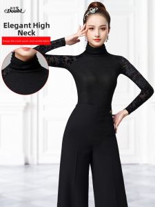 DANBAOLUO | Practice Dancewear for Latin and Modern Dance High Neck Black Slim Fit