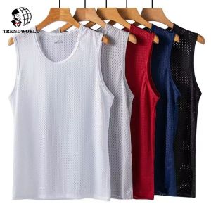 Mens Ice Mesh Vest S Mens Outerwear Fitness Sports Hurdles Quick Drying Clothes Summer Breathable Sleeveless Sweetheart