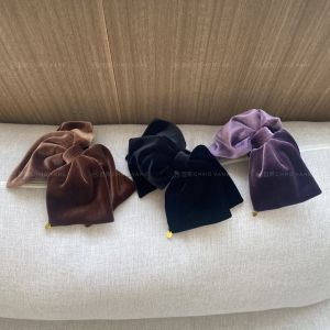 2025 Advanced Feeling Bow Hair Claw Velvet Bowknot Hairpin Crab Clip Back of Head Barrettes For Women Girls Hair Accessories