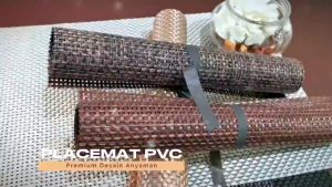 Placemat PVC Premium Desain Anyaman Tahan Panas Anti Slip untuk Dekorasi Meja di Rumah dan Restoran