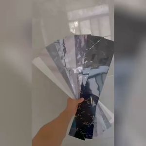 10 Lembar Stiker Skirting yang Tahan Air/Border list stiker glossy dengan Dinding 60cmx8cm Film Aluminium Kertas Dinding Garis Pinggang