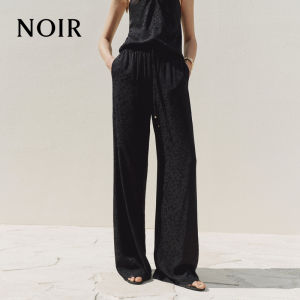 MO&Co. | NOIR Series Silk Blended Jacquard Pants