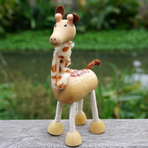Realistic Wooden Animal Figure Toy Adjustable Limbs Eco-friendly Home Decor