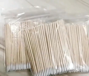 100Pcs Disposable Ultra Pointed Tip Cotton Swabs Wood Handle Double Head Eyelash Stick Daily Eye Lip Makeup Tool