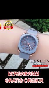 HENLEIN Jam Tangan Wanita Original Bergaransi Korea Style Kasual Tali Silikon HW-6002 Grey