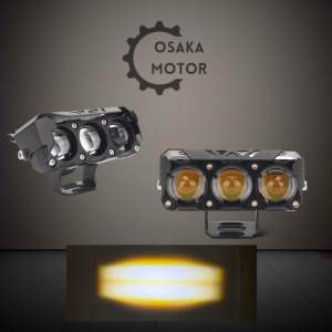 (1 Pcs) Lampu Tembak 3 Mata Full Aluminium Kecil Lampu Sorot SQL 4 Mata High Low Kuning Putih dan Putih Putih Mini Projie 3 Mata 12 Volt 4 Mata Mini Vario Beat Scoopy Supra Jupiter Mx CB Nmax Pcx Lexi CR7 Innova Reborn Fortuner Calya Avanza