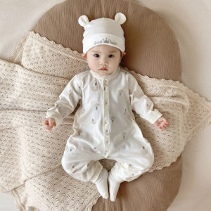 Pure ผ้าฝ้าย ฤดูใบไม้ผลิ ฤดูใบไม้ร่วง เด็กทารก Romper ชุดสูท แขนยาวเสื้อผ้าขาออก Four Seasons เสื้อฐานสําหรับทารกแรกเกิด เด็กทารก Boy เด็กผู้หญิง