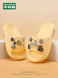 Princess Style Outdoor Sandals for Girls Anti-Slip Soft Bottom Childrens Slippers Wooden Forest Girls Slippers