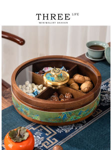 THREE LIFE | Luxurious New Chinese Style Snack and Dry Fruit Wooden Storage Box