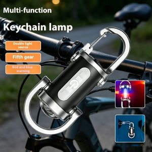 Rechargeable Keychain Flashlight Multi-Functional COB Work Light with 6 Modes Emergency Keychain Light Suitable for Cycling Seaf