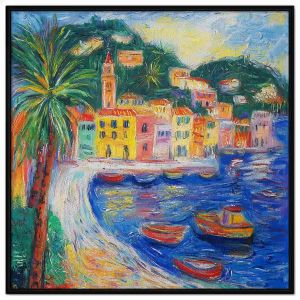 Tranh phong cảnh bờ biển đẹp sáp dầu. Tranh treo tường dán tường canvas trang trí. CGI-1830