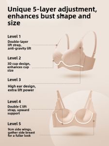 Áo ngực AIMO cho nữ màu đỏ cưới không dây dáng chữ V chống chảy xệ