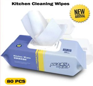 80pcs Kitchen Cleaning  Wipes Strong Kitchen Disposable Wipes Pembersih Dapur Tissue Basah