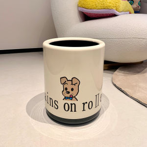 Cute Large Capacity Kitchen Bathroom Waste Bin Home Living Room Bedroom No Cover Double Layer Paper Trash Can round Shape PP Material