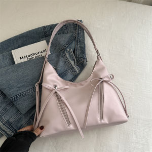 Net Red Ocean Style Bows Tote Backpack Special-Interest Design Big Bag Female 2024 New Arrival Fashion Commuter Shoulder Bag