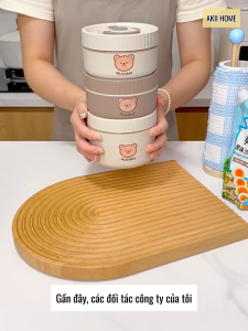 Hộp đựng cơm giữ nhiệt HELI FANDA 3 lớp cách nhiệt lớp trong Inox 304 cao cấp an toàn với lò vi sóng FD