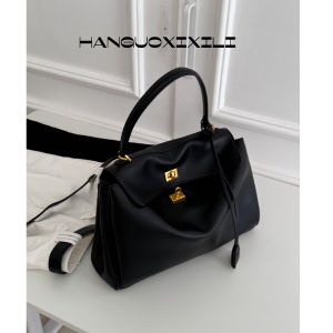 Sicily 2025 New Large Capacity Leather Commuter Tote Bag Lock Buckle Kelly Handbag Cowhide Soft Handle Fashionable Womens Bag