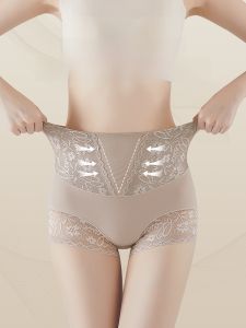 MiiOW | กางเกงชั้นในสตรีเอวสูงผ้าไนลอนป้องกันแบคทีเรียขอบลูกไม้ กางเกงชั้นในทรงสามเหลี่ยมสำหรับผู้หญิง ทรงหลวม ทรงเข้ารูป ทรงเข้ารูป