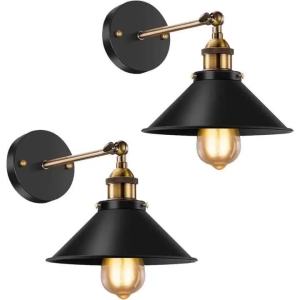 American Industrial Style Wall Lamp Staircase Hallway Bedside Wall Lamp Retro Decorative Wall Light Iron Wall Lamp Black White