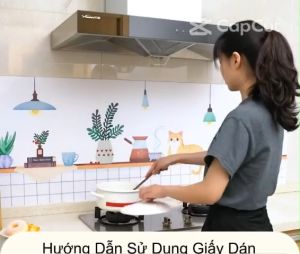 Giấy dán bếp tráng nhôm decal dán bếp hàng cao cấp cách nhiệt dễ lau chùi