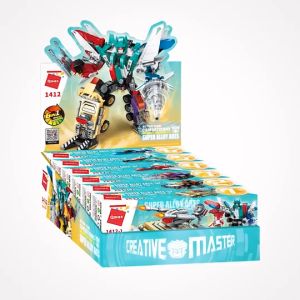 Đồ chơi xếp hình lắp ráp kiểu ROBOT Qman 1412 - Người máy hợp kim (419 mảnh ghép) - Dành cho bé trai từ 6 tuổi