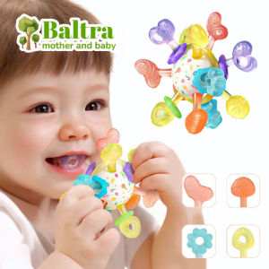 Baltra Baby Toys 0 12 Months Rotating Rattle Ball Grasping Activity Baby Development Toy Silicone Rattles Sensory Toys