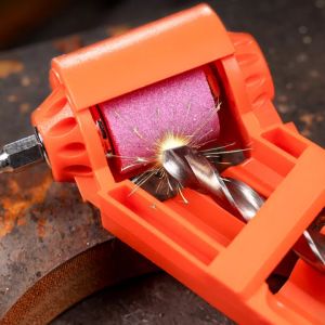 เครื่องลับคมดอกสว่านแบบพกพา อุปกรณ์ลับคมดอกสว่าน ที่ลับคมดอกสว่านพร้อมหินเจียรและประแจสำหรับถอดน็อต