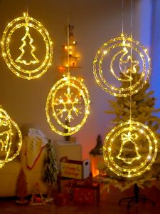 ไฟเกล็ดหิมะ คริสต์มาสตกแต่งสวนปาร์ตี้วันหยุด ไฟกระพริบ ไฟประดับวันหยุด ไฟ LED พร้อมรีโมทคอนโทรล