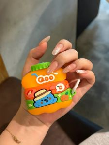 Creative Cool Orange Juice Huawei Freebuds Pro4 Case Silicone Soft Shell Bluetooth Earphone Protector Clip Adorable Girl Heart