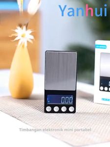Timbangan Digital Mini 500gr Akurasi 0.1gr USB Rechargeable Pocket Scale Kecil Emas Free USB