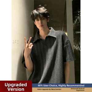 Wheat Pattern Grey Polo Shirt Short Sleeve