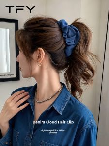 TFY | High Ponytail Denim Triangular Hair Clip