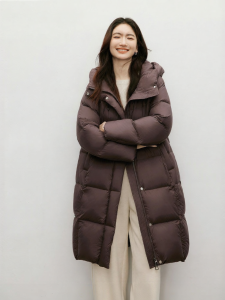 HOPESHOW | Winter New Womens Goose Down Parka With Hood and Double Zipper Long