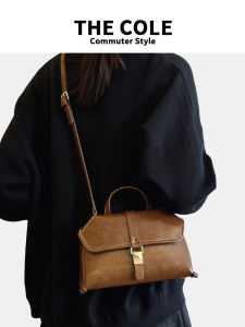Fashionable Retro Crossbody Bag Commuter Casual Versatile Single Shoulder Bag Soft Handle European Style Lock Buckle Closure
